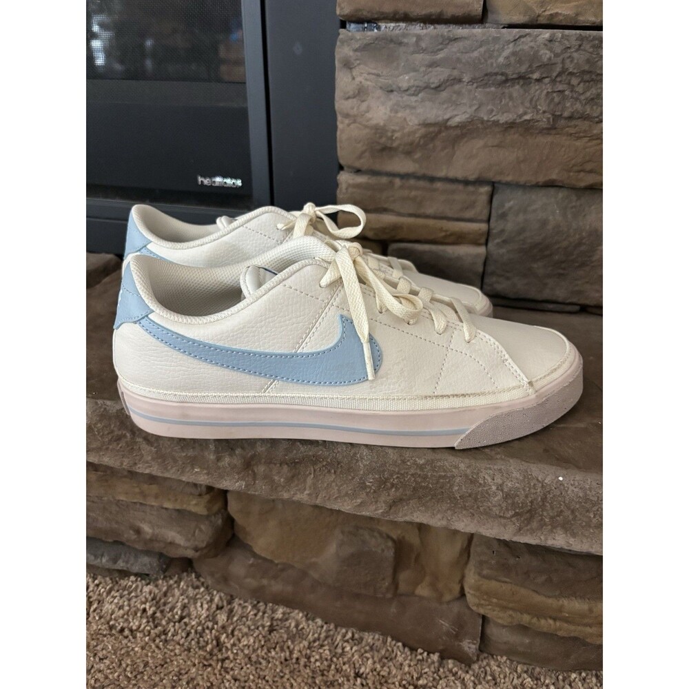 Size 9 - Nike Court Legacy Next Nature Pale Ivory/ Light Armory Blue/silt Red